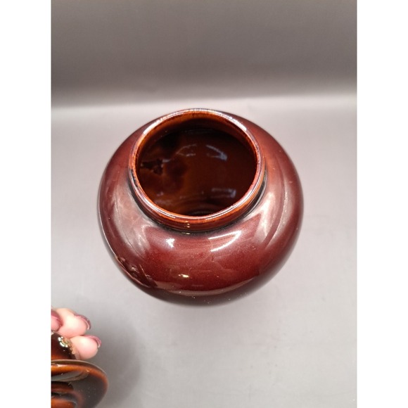 8.5" Jar Birds Floral Porcelain Ginger Jar lid Ceramic Shiny Glaze Gold Trim - Picture 9 of 14